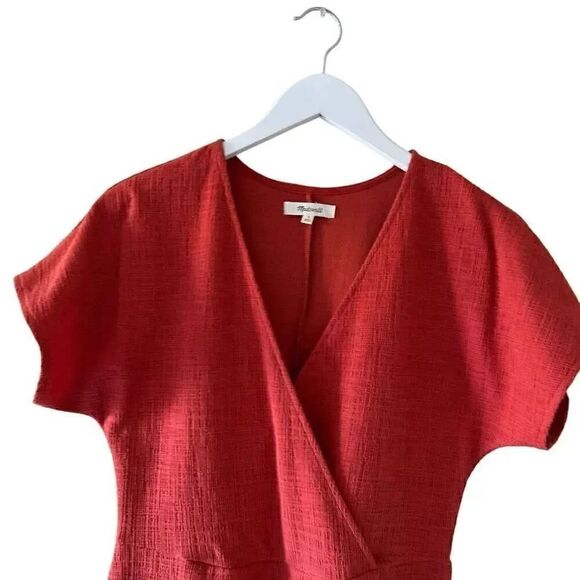 Madewell Cross-Front Bohemian Flutter-Sleeve Mini Dress  flattering SZ S#2099 - Picture 5 of 16